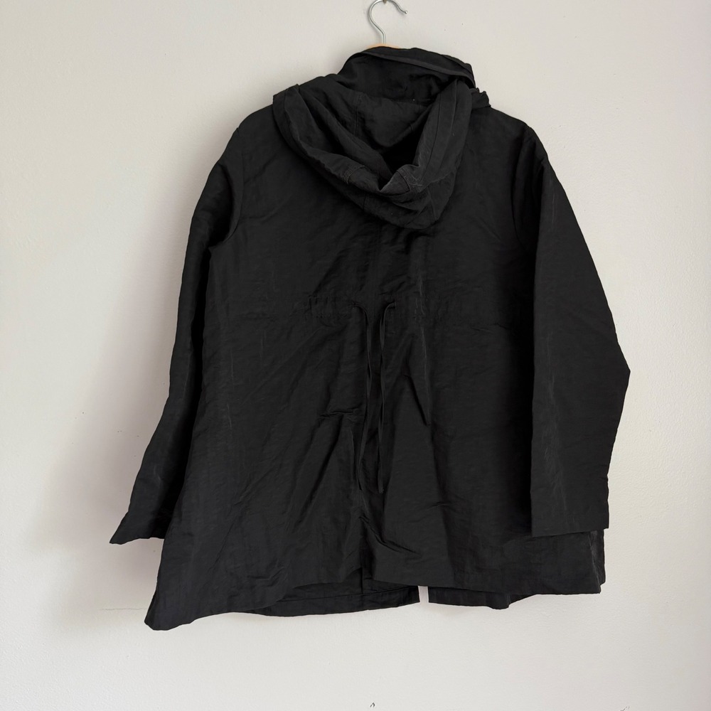 Vintage Dorman Black Hooded Babydoll Jacket Oversized Buttons Size L‎ - Picture 5 of 7